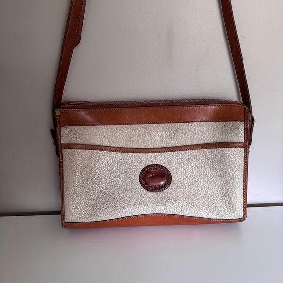Dooney & Bourke All Weather Leather Vintage Crossbody Bag Cream Tan Leather - Picture 16 of 16